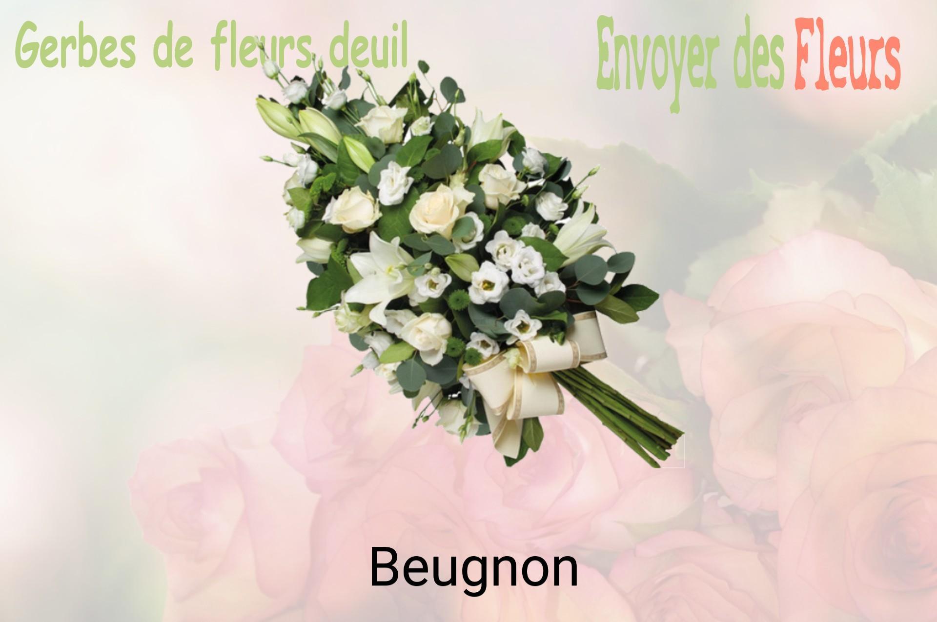 Gerbe de fleurs de deuil livrée à Beugnon